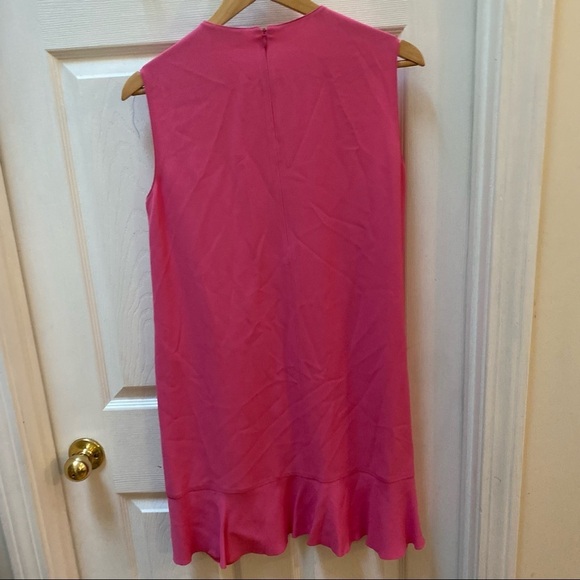 Red Valentino Pink Envers Sleeveless Crepe Ruffle Shift Dress EU 42 $1998 - Picture 5 of 12